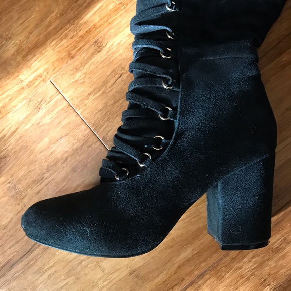 NIB! Over the knee lace up boots - Picture 2 of 3